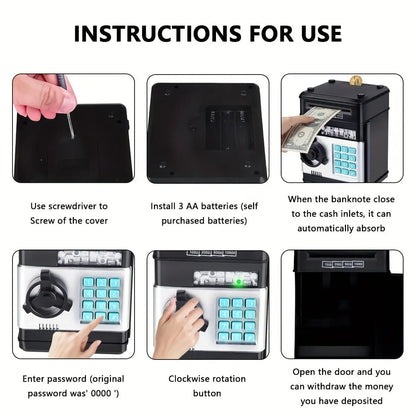 Kids Number Bank Coin and Bill Safe