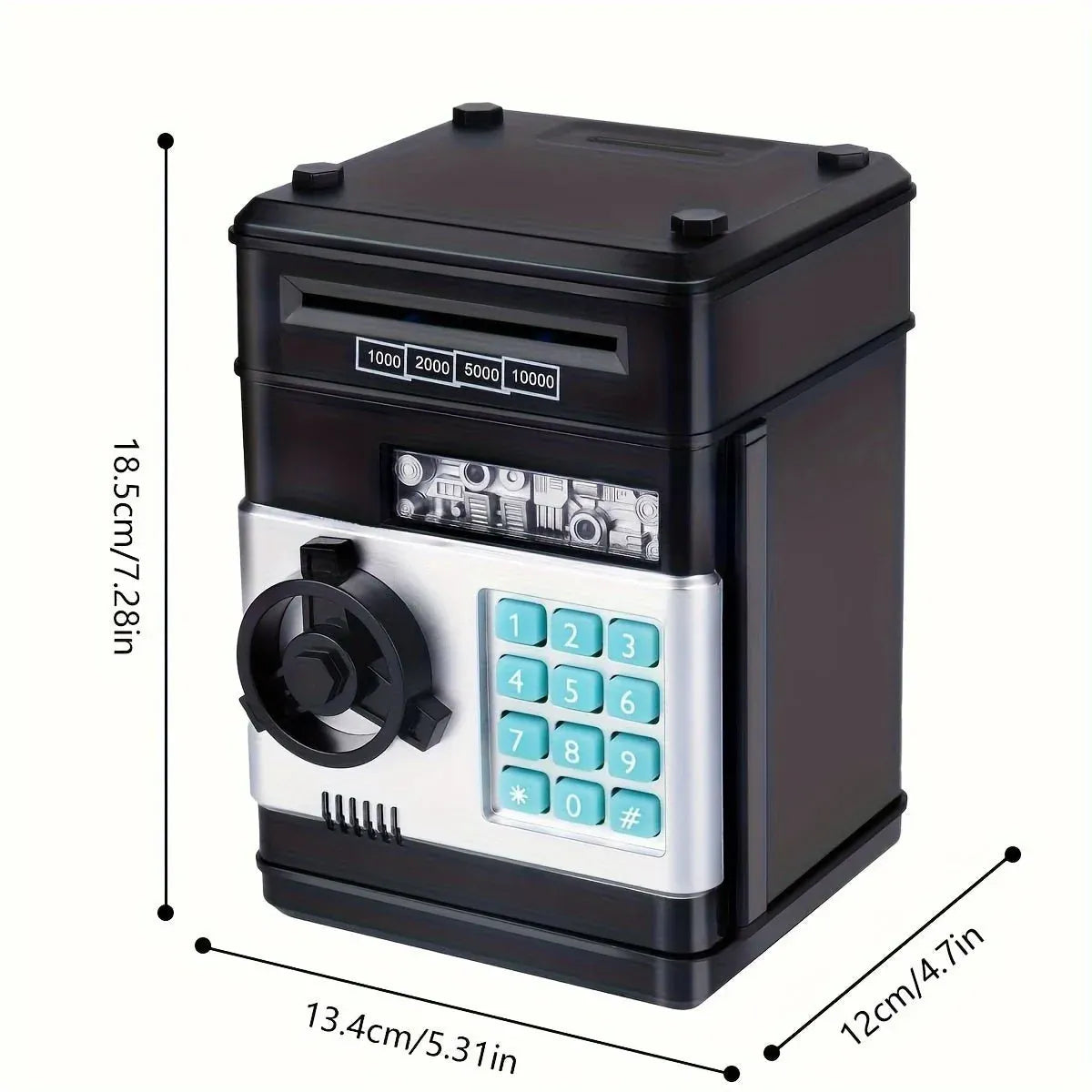 Kids Number Bank Coin and Bill Safe